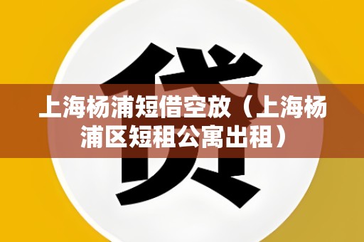上海杨浦短借空放(上海杨浦区短租公寓出租)